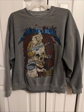Metallica Harvester of Sorrow Graphic Crewneck Sweater - Gray